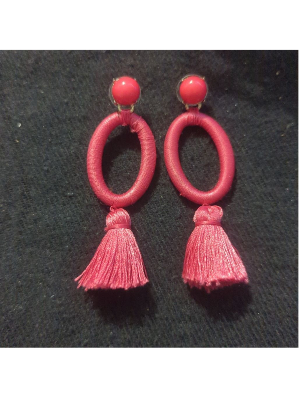 SugarFix By BaubleBar Gold Tone Pink Tassel Drop Statement Earrings